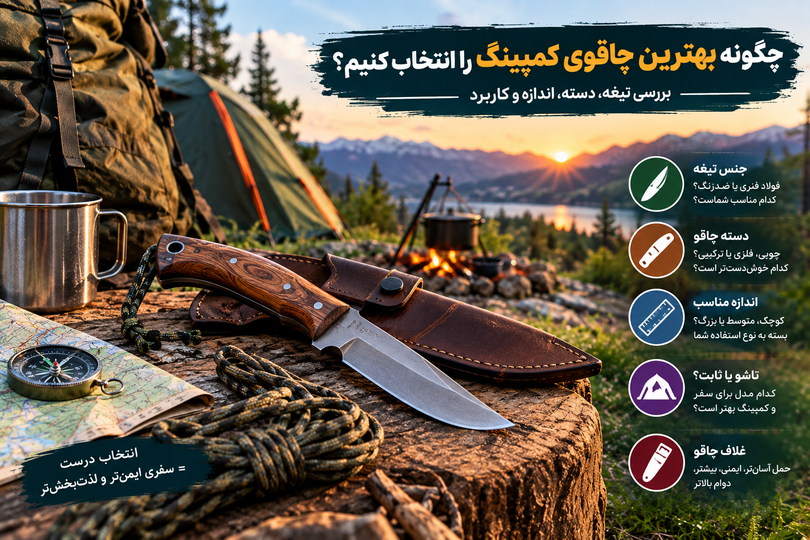 بهترین چاقوی کمپینگ | راهنمای انتخاب چاقوی مناسب سفر و طبیعتگردی
