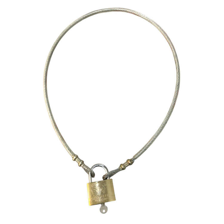 قفل سیم بکسلی موتور سیکلت به همراه قفل آویز 63mm