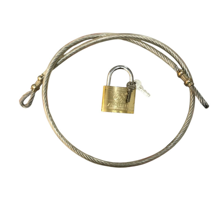 قفل سیم بکسلی موتور سیکلت به همراه قفل آویز 63mm